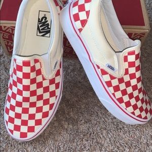Red checkered Vans